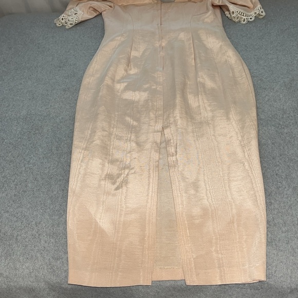 Scott McClintock Pink Midi Dress Size 8 Vintage 80s Prom Lace Fitted - Picture 10 of 12